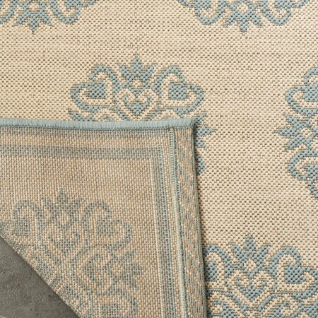 Safavieh 6 ft. 7 in. x 6 ft. 7 in. Linden 100 Contemporary Square Area Rug Cream & Aqua LND181L-6SQ